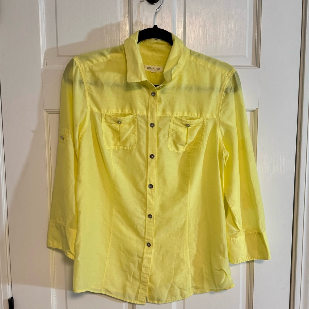 Martin + Osa | Button-Down Shirt, Yellow, Size 6 - EUC
